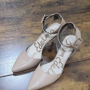 Sam Edelman Women's Beige Ankle Strap Heels